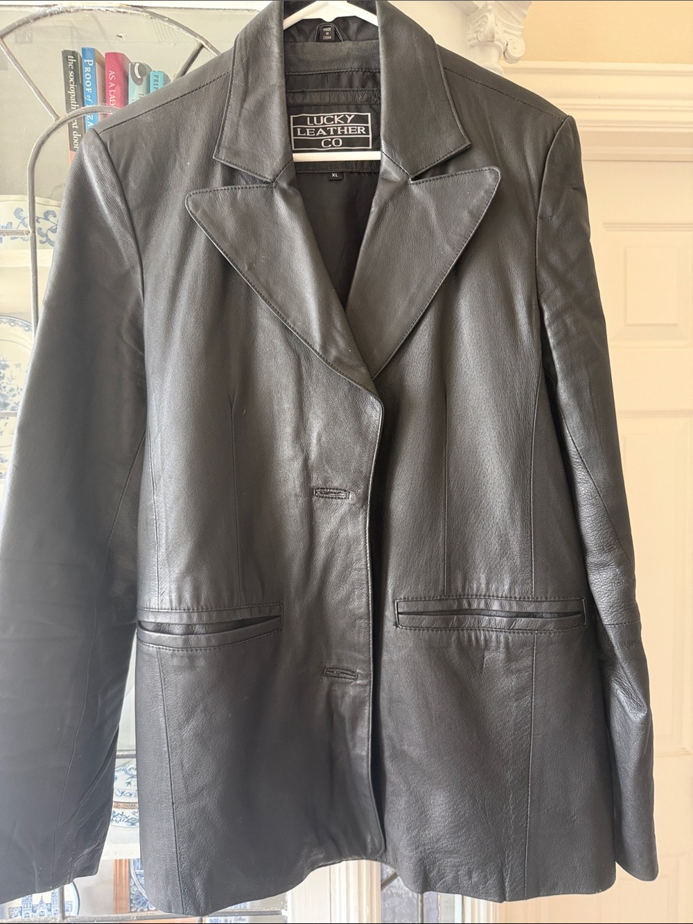 Lucky Brand Black Leather Blazer